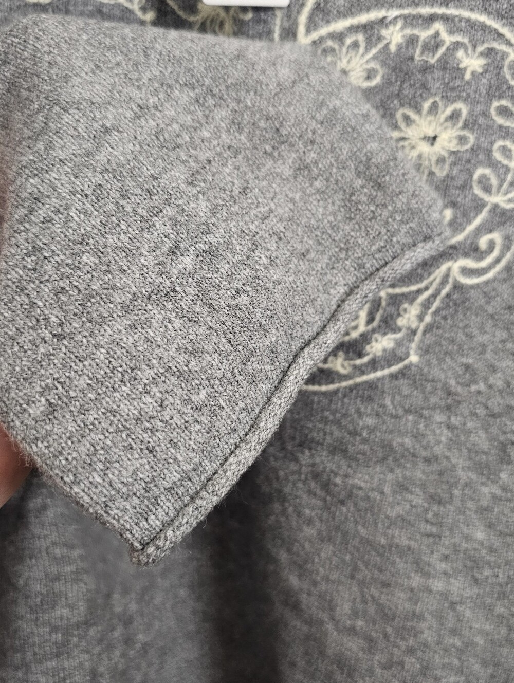 Haute Hippie womens gray embroidered sugar skull pullover sweater large new NWT - Picture 7 of 11